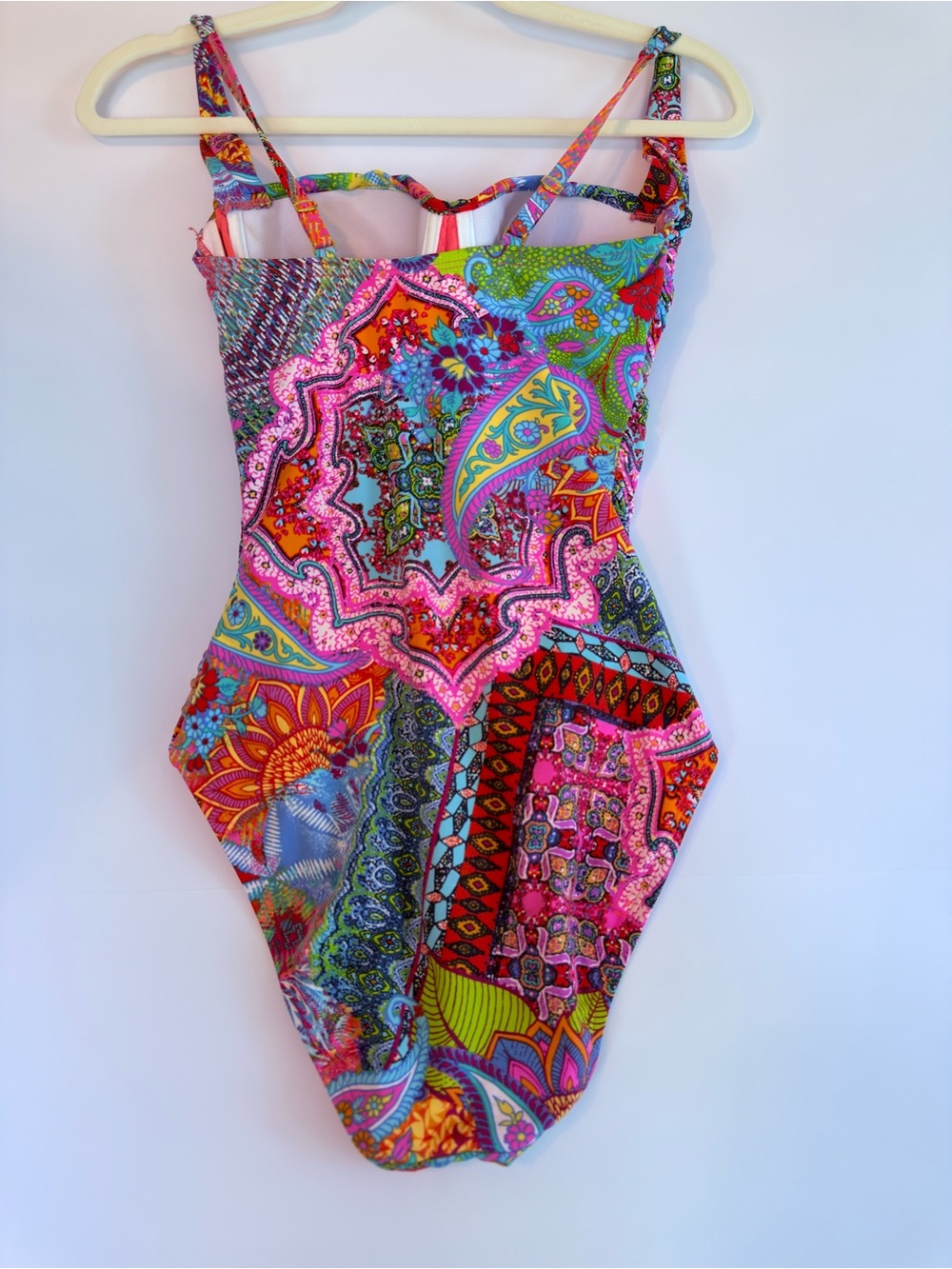 Bleu Rod Beattie Size 4 Multicolor Paisley Strappy One Piece Swimsuit - Picture 3 of 8